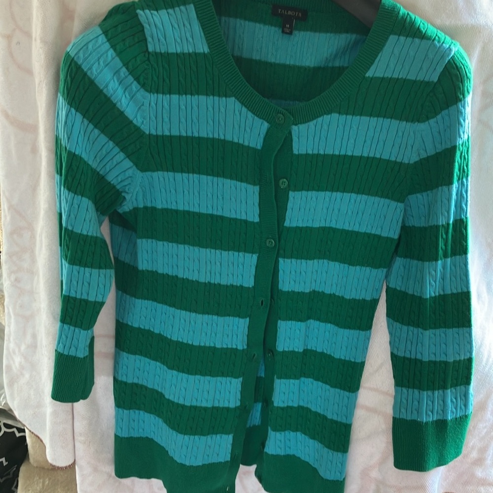 Talbots Green and Blue Sweater - Picture 2 of 3